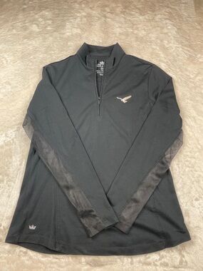 Peter Millar Crown Sport 1/4 Zip Pullover Womens M Black Golf Mesh Sleeve